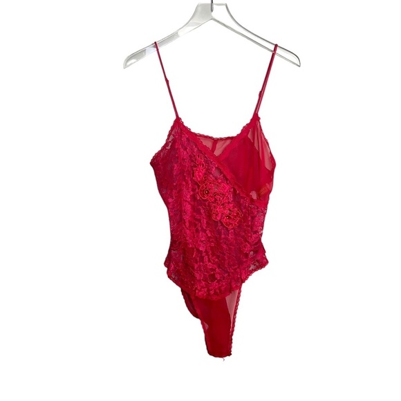 VICTORIA'S SECRET | Vintage Red Teddy Bodysuit Lingerie Gold Label Lace - Picture 1 of 6
